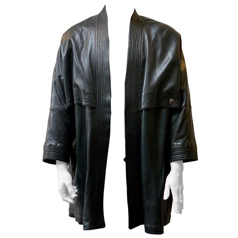 Versace Leather Kimono Jacket For Sale at 1stDibs